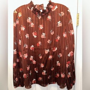 Ann Taylor Long Sleeve Floral Blouse